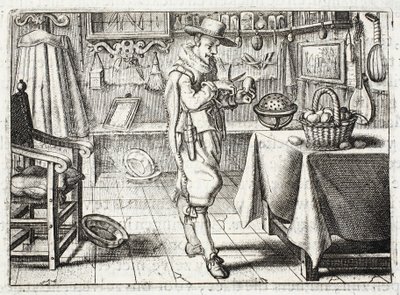 洗涤玉米，来自&39;Zindsne-Werk的Emblemata&39;的插图由Johannes de Brune（1589-1658），Jan Jacobs Schipper，阿姆斯特丹，1661 作者 阿德里亚恩·彼得森·范德文纳